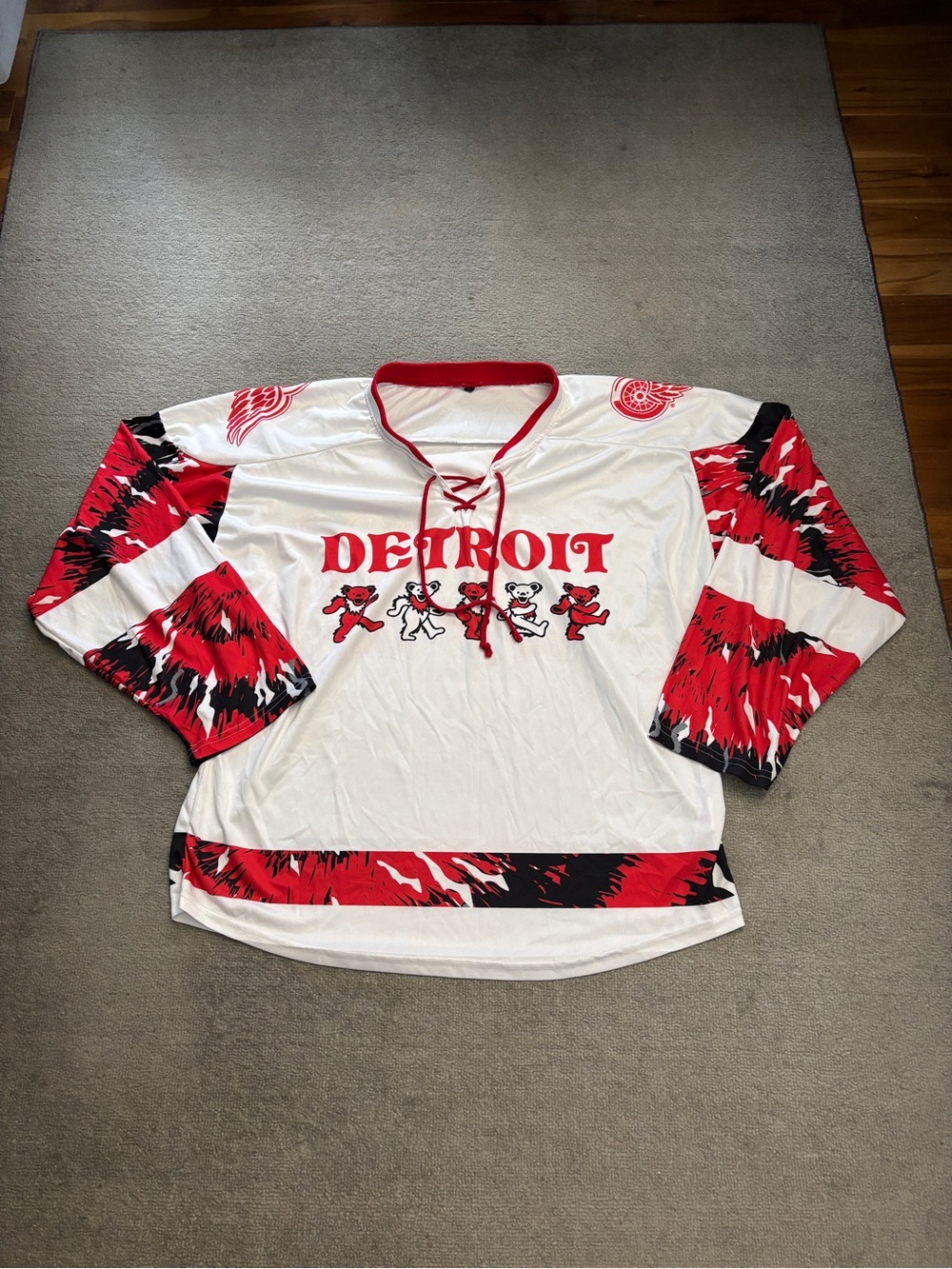 Detroit Red Wings Jersey Tie Dye NHL Hockey Grateful Dead Shirt 2023